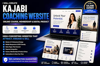 create kajabi coaching website, online course, membership and digital products