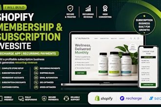build shopify membership subscription website recharge app recurring payments