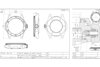 create 3d watch model and technical drawings for manufacturing