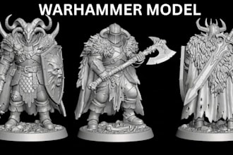 sculpts 3d warhammer model, 3d miniature, 3d statue, 3d tabletop, 3d printing