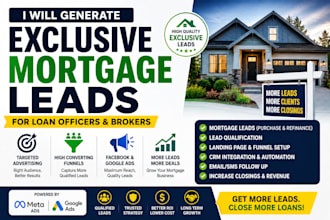 generate mortgage leads for loan officers and broker via facebook and google ads