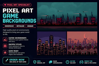 create pixel art game environments and backgrounds