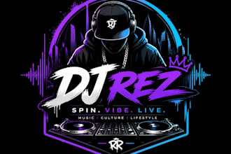 design a modern dj music, hiphop, band or entertainment logo