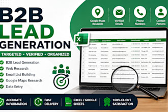 do b2b lead generation, web research and targeted email list building