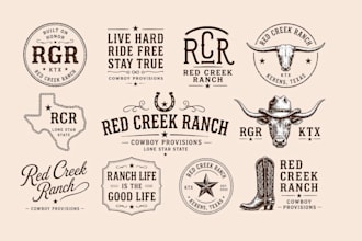 design western cattle brand design and ranch logo