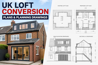 design UK loft conversion plans and drawings for planning permission