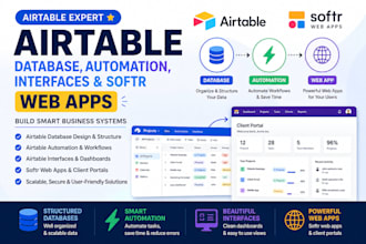 be airtable automation expert, setup airtable database, interface, softr webapp