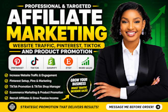 do affiliate marketing, website traffic, pinterest, tiktok and product promotion