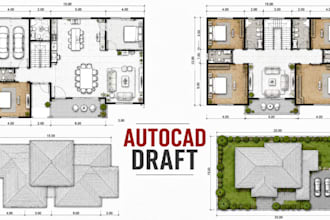 do professional autocad drafting, blueprint, 2d cad drawings and design