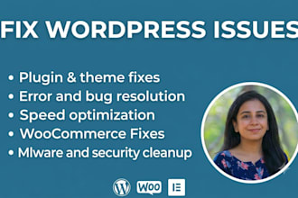 fix wordpress, woocommerce, elementor issues, errors, bugs