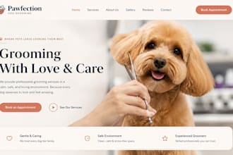 design wix pet groomer website squarespace dog grooming website