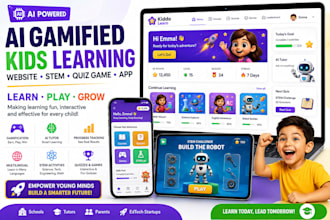build ai gamification kids learning website stem multilingual kids quiz game app