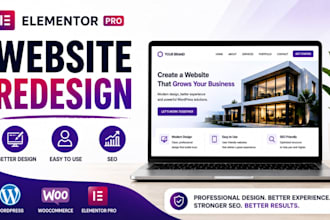 redesign your wordpress website with elementor pro, woocommerce website, SEO