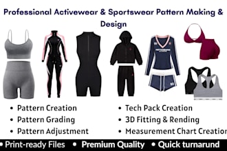 make sewing patterns for activewear, sportswear and gym clothing