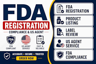 handle fda otc drug registration, listing and US agent service