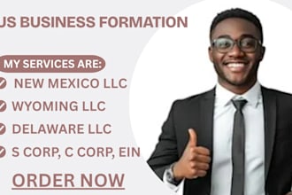 form wyoming llc, new mexico llc, delaware llc, s corp, c corp, ein setup