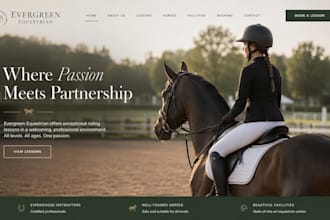 design wix horse riding school website squarespace equestrian booking website