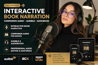 do interactive book narration, companion audio for books, audible, audiobook