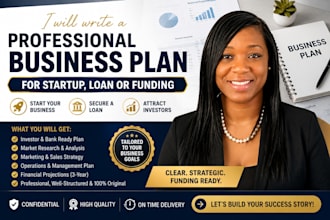 write a professional business plan for startup, loan or funding