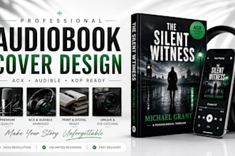 design a professional acx audiobook cover for amazon and audible