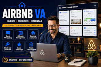 be your airbnb virtual assistant for guest messaging, bookings and calendar