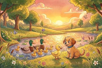 create childrens storybook illustration for childrens book in watercolor
