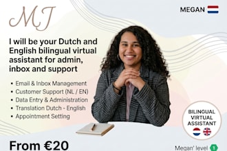 be your bilingual dutch and english virtual assistant for admin support