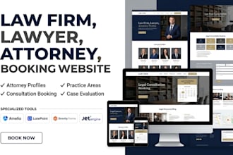 design responsive law firm, lawyer, attorney website with appointment booking