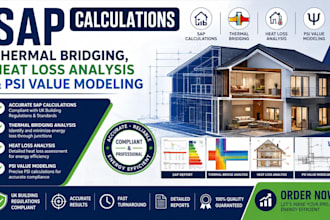 do sap calculation, thermal bridging, heat loss analysis and psi value modeling