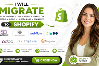 migrate woocommerce squarespace webflow jimdo odoo shift4shop magento to shopify