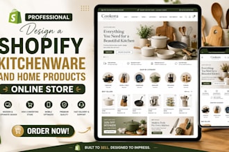 design or redesign a shopify kitchenware and home products store that convert