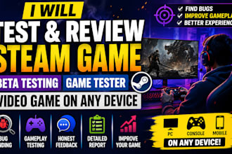 test review steam game beta testing game tester video game on any device