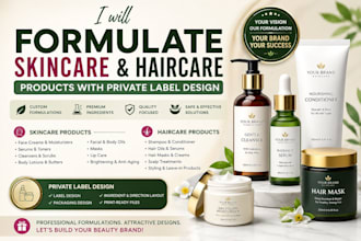 formulate skincare and haircare products with private label design
