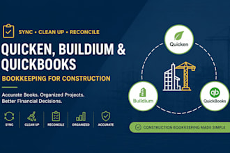 sync clean up reconcile quicken buildium quickbooks bookkeeping for construction