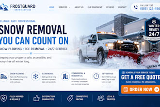 design wix snow removal website snow plowing ice removal website