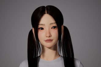 create realistic 3d metahuman hair 3d hair groom, xgen hair unreal engine model