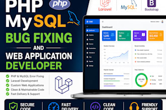fix PHP mysql errors and develop custom web applications