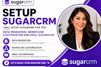 setup sugar crm data migration workflow customization and email automation