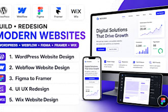 build redesign modern wordpress webflow to figma framer ui ux redesign wix