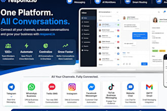 set up respond io, whatsapp, facebook, ig, twilio SMS integration CRM automation