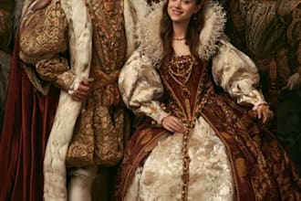 design awesome royal family portrait logo