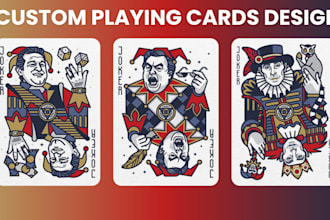 design custom playing cards 52 card deck with illustration