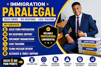 be your immigration paralegal for visa application, uscis forms, rfe response