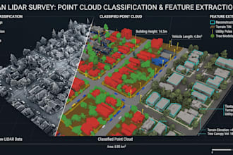 classify lidar point clouds and extract buildings, terrain, roads and 3d feature