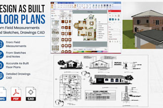 design as built floor plans, from field measurements and sketches, drawings cad