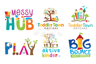 design childcare, education, university, kids and children logo