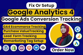 setup google analytics 4 and ga4 ecommerce tracking via GTM