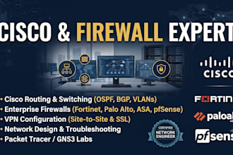 configure cisco routers switches and enterprise firewalls