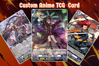 design custom anime tcg, alternate art card, fantasy tcg card illustration
