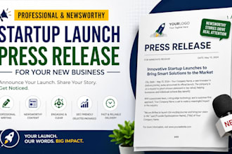 write a newsworthy startup launch press release for your new business